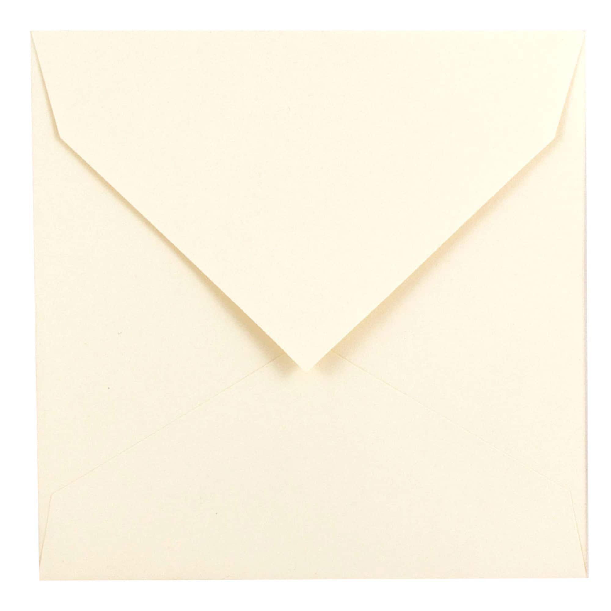 JAM Paper 7.5" x 7.5" Natural White Square Invitation Euro Flap Envelopes, 50ct.